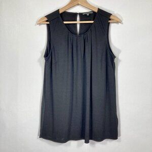 🔥 3/$15 🔥 Adrianna Papell Pleated Back Sleeveless Blouse Minimalist Academia M